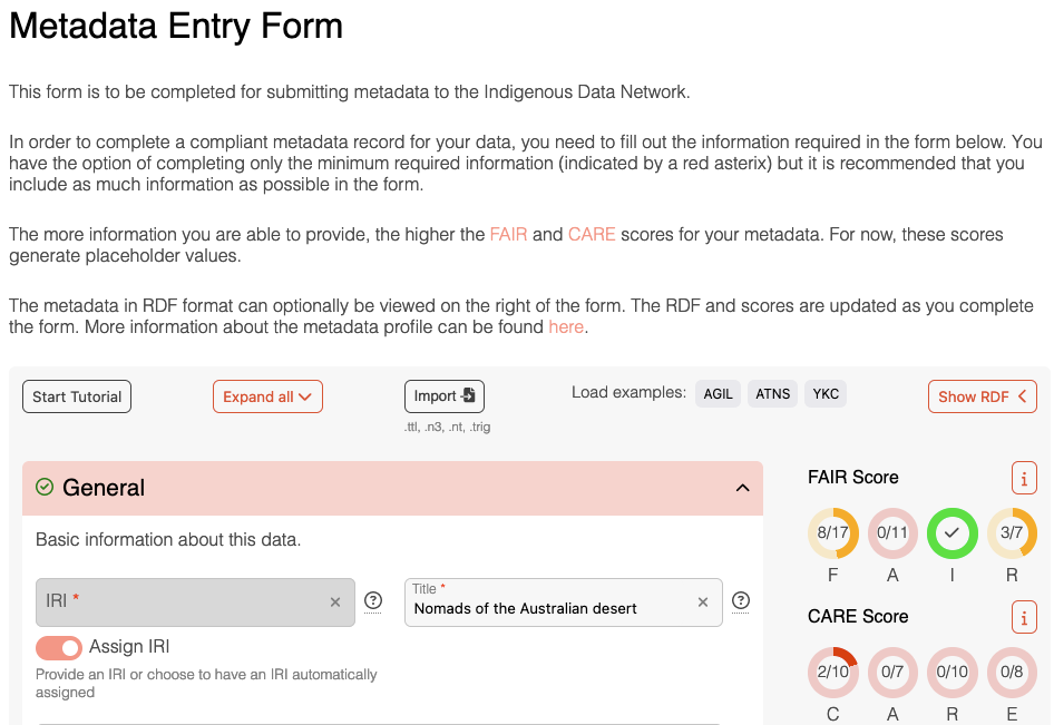 Metadata Creation Tool Screenshot